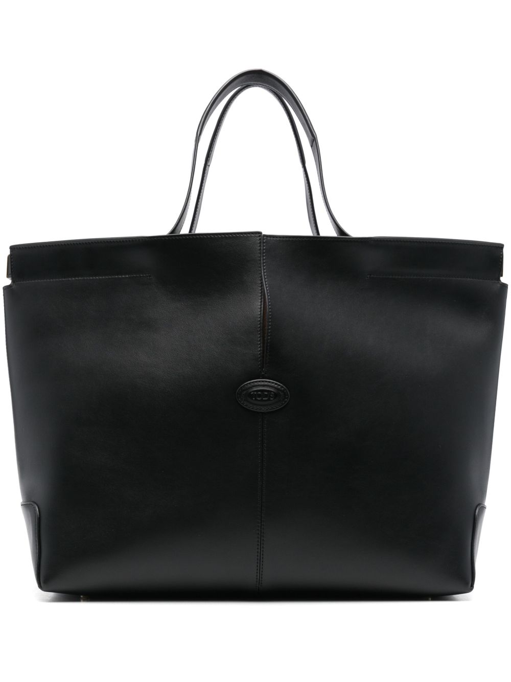 Tod's 中号皮质托特包 - 黑色