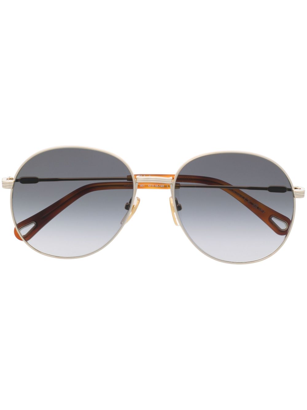Chloé Eyewear logo雕刻飞行员太阳眼镜 - 金色