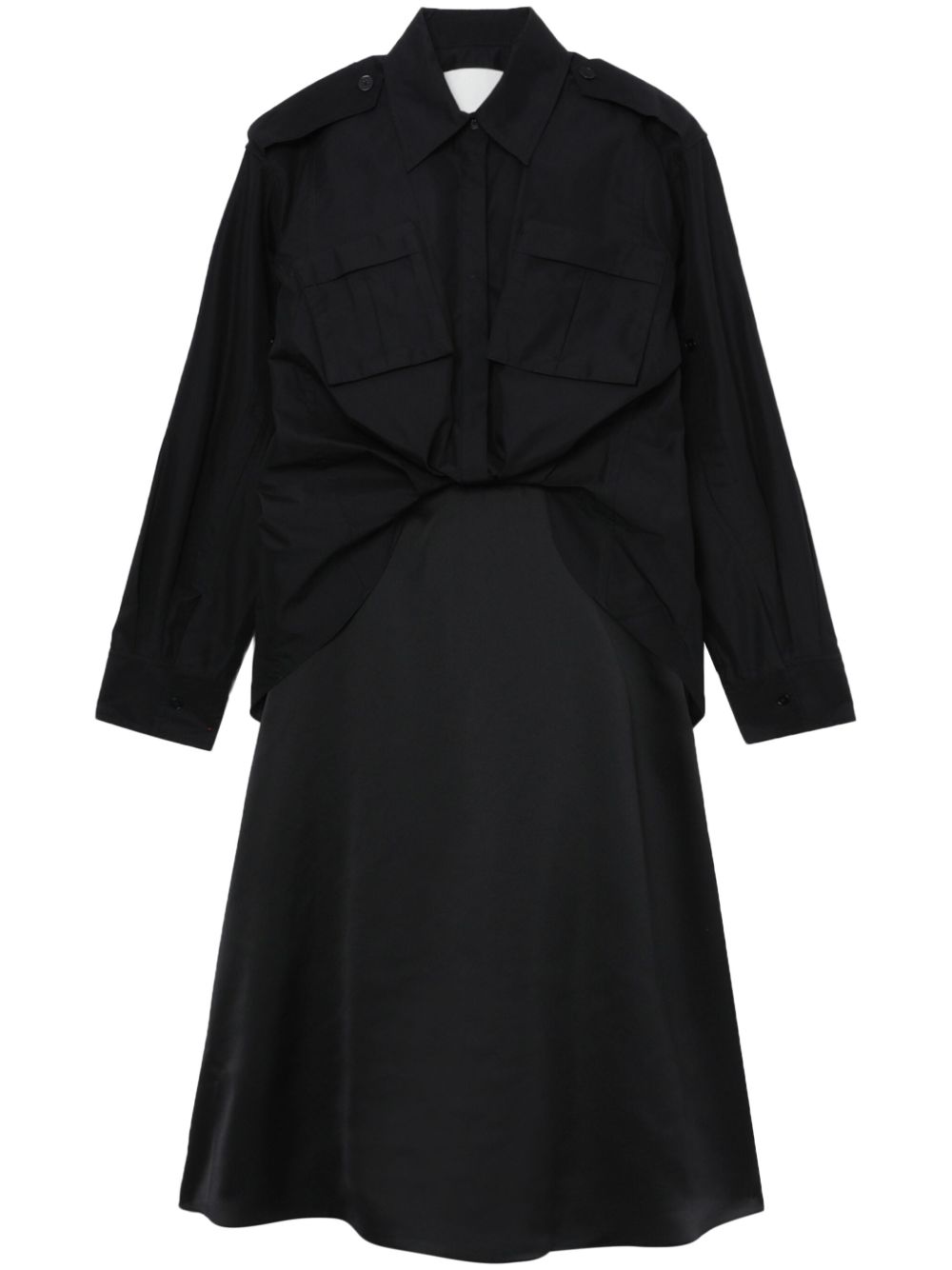 3.1 Phillip Lim 垂坠衬衫裙 - 黑色