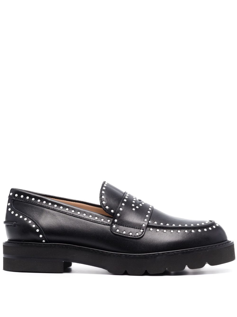 Stuart Weitzman Parker 珠饰乐福鞋 - 黑色