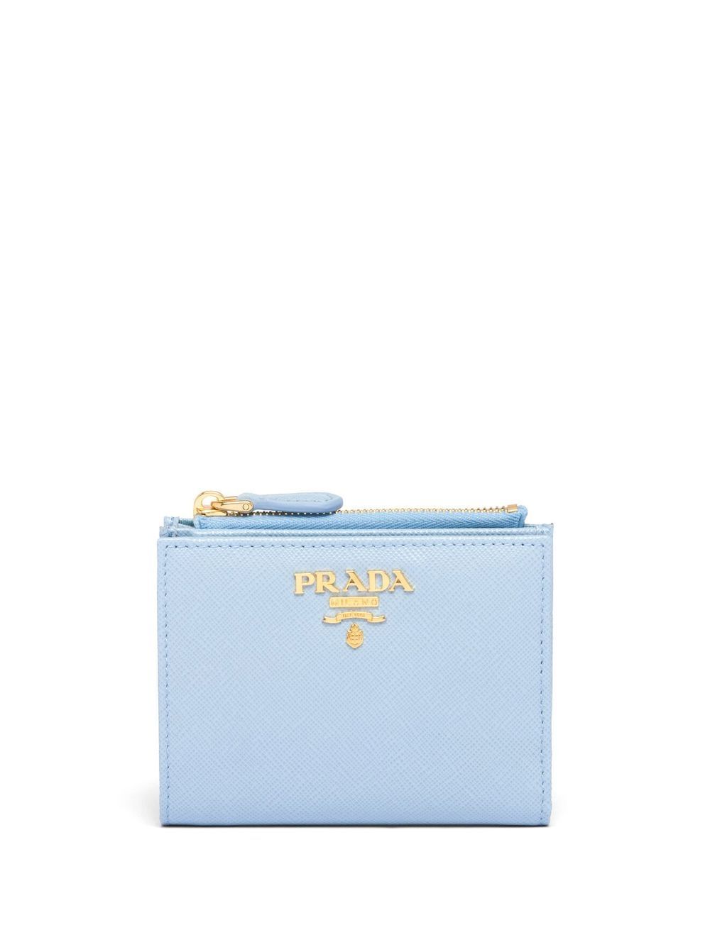 Prada logo细节皮质钱包 - 蓝色