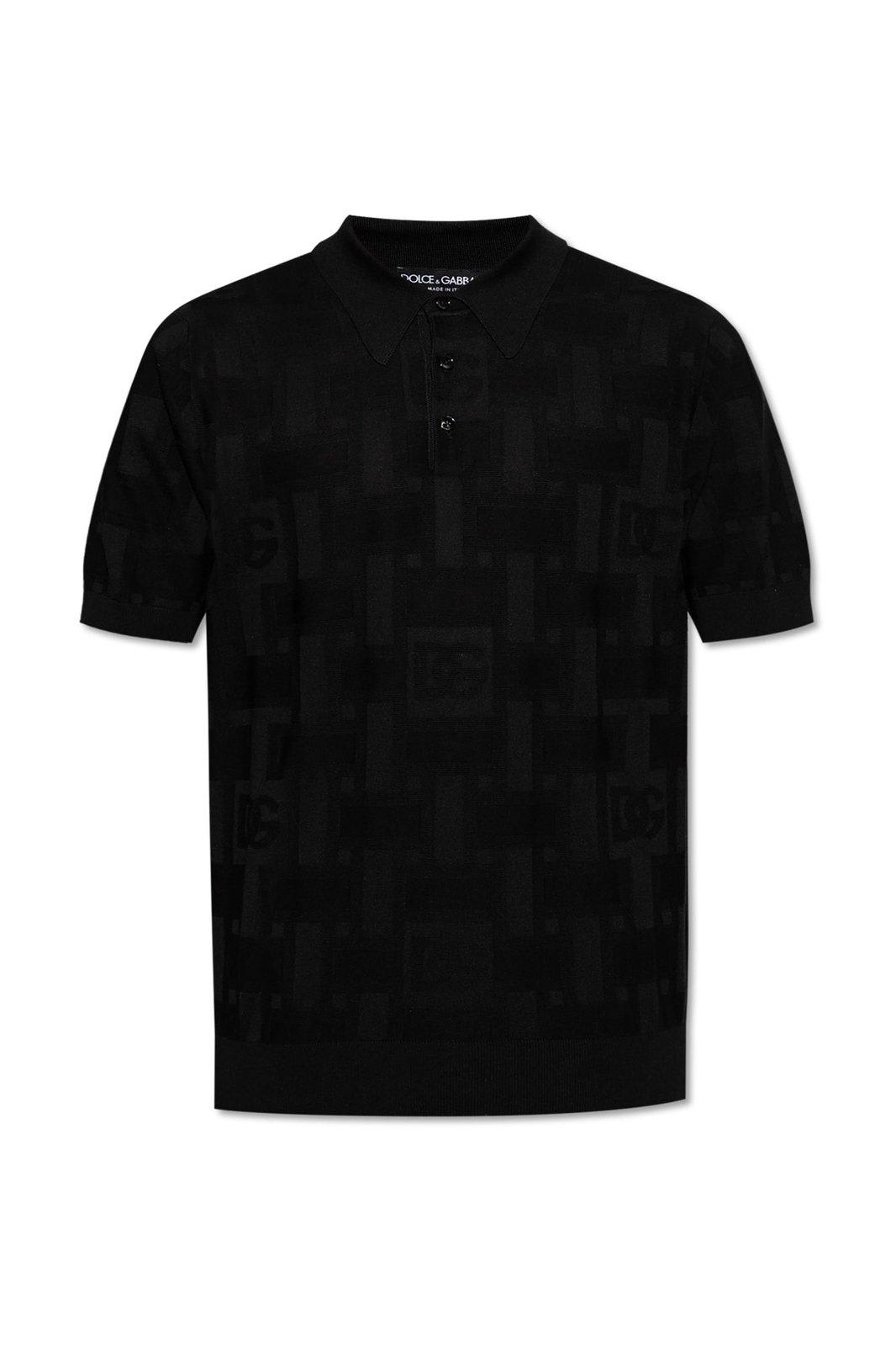 Dolce & Gabbana Logo Jacquard Polo Shirt