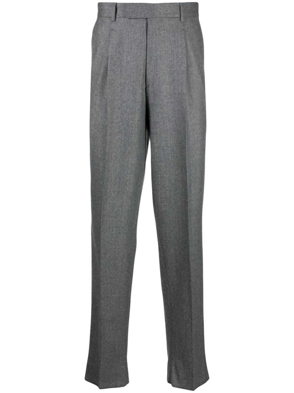 Zegna 褶饰羊毛长裤 - 灰色