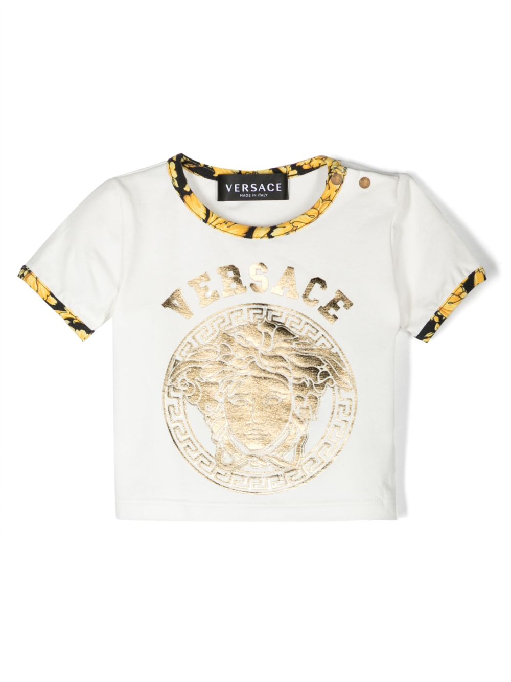 Versace Kids Medusa Baby 巴洛克印花T恤 - 白色