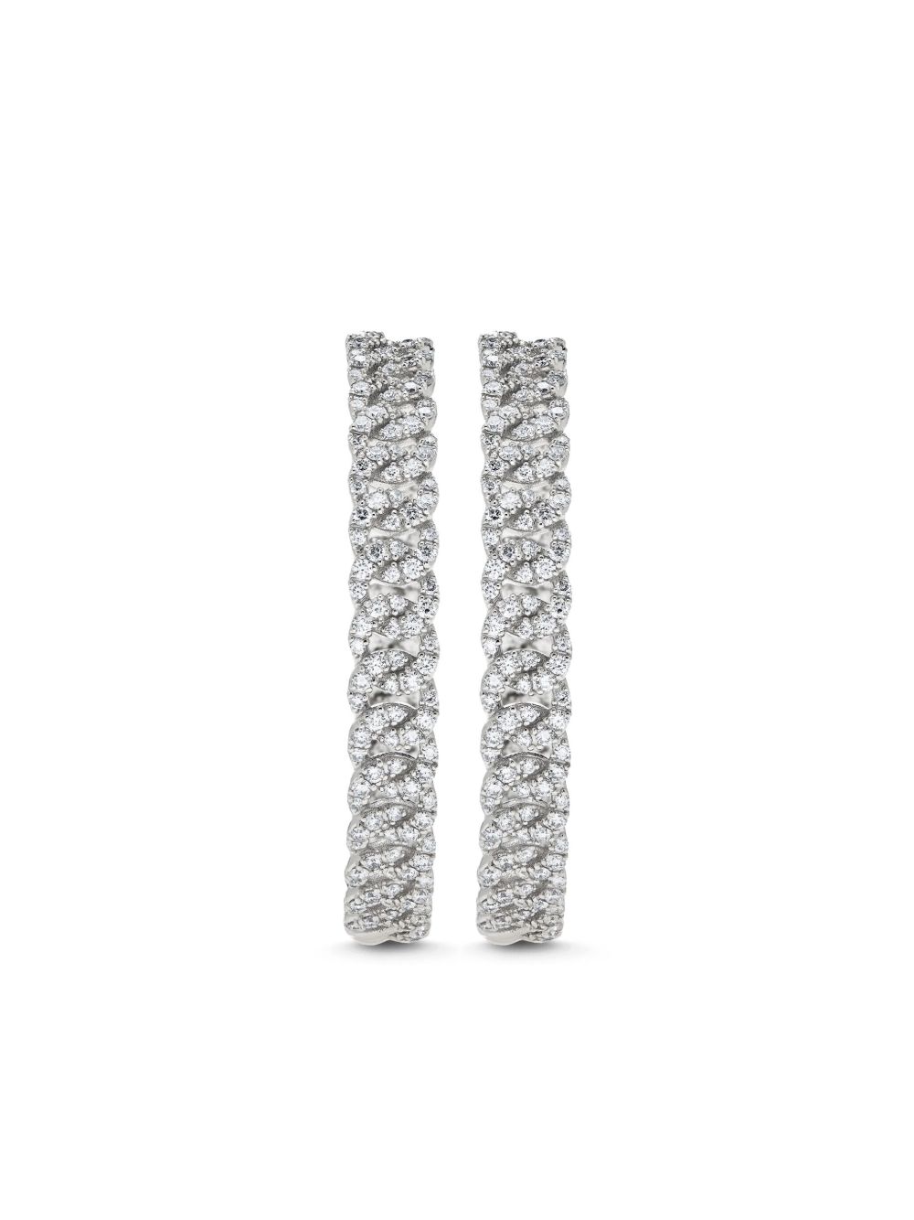 Jewels Aficionado 18K白金钻石大号耳环 - 银色