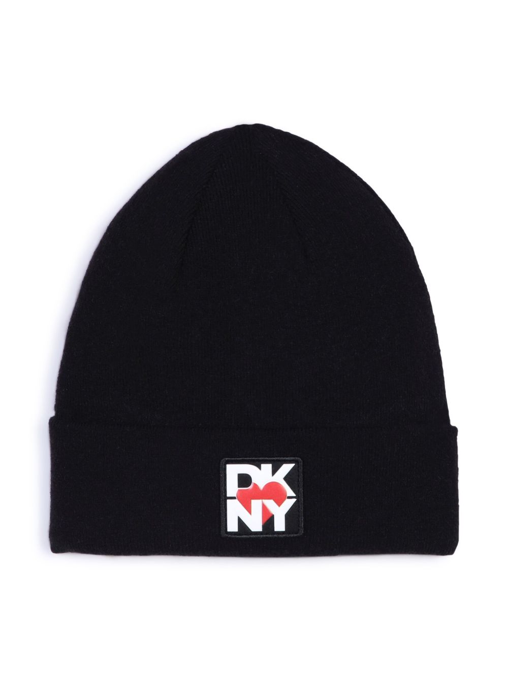 Dkny Kids 标贴针织套头帽 - 黑色
