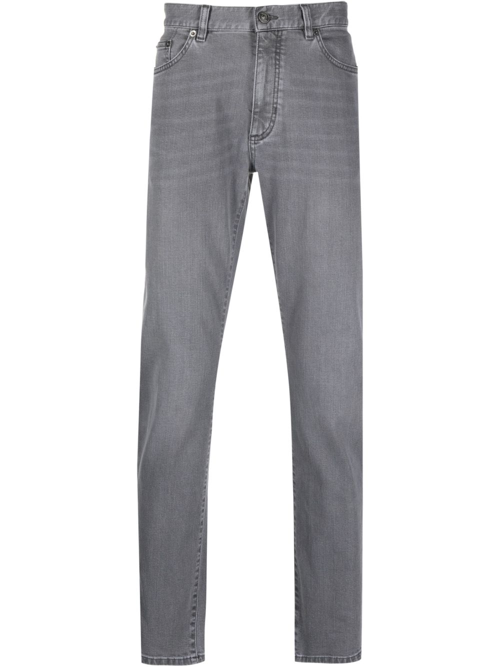 Zegna 中腰直筒牛仔裤 - 灰色
