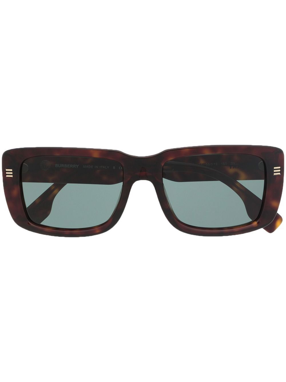 Burberry Eyewear 玳瑁纹方框太阳眼镜 - 褐色