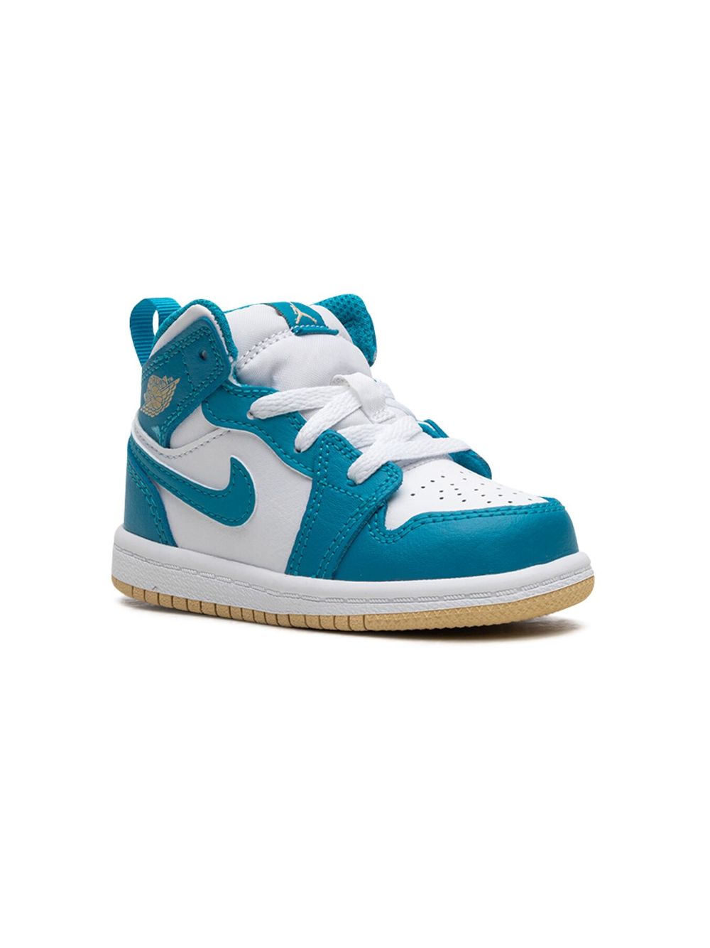 Jordan Kids Air Jordan 1 Mid Aquatone 运动鞋 - 白色