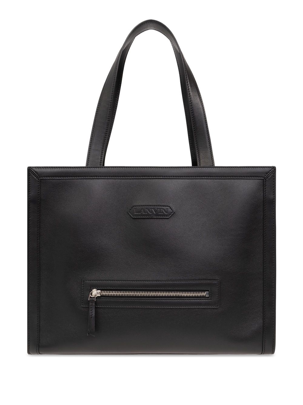 Lanvin 标贴皮质手提包 - 黑色