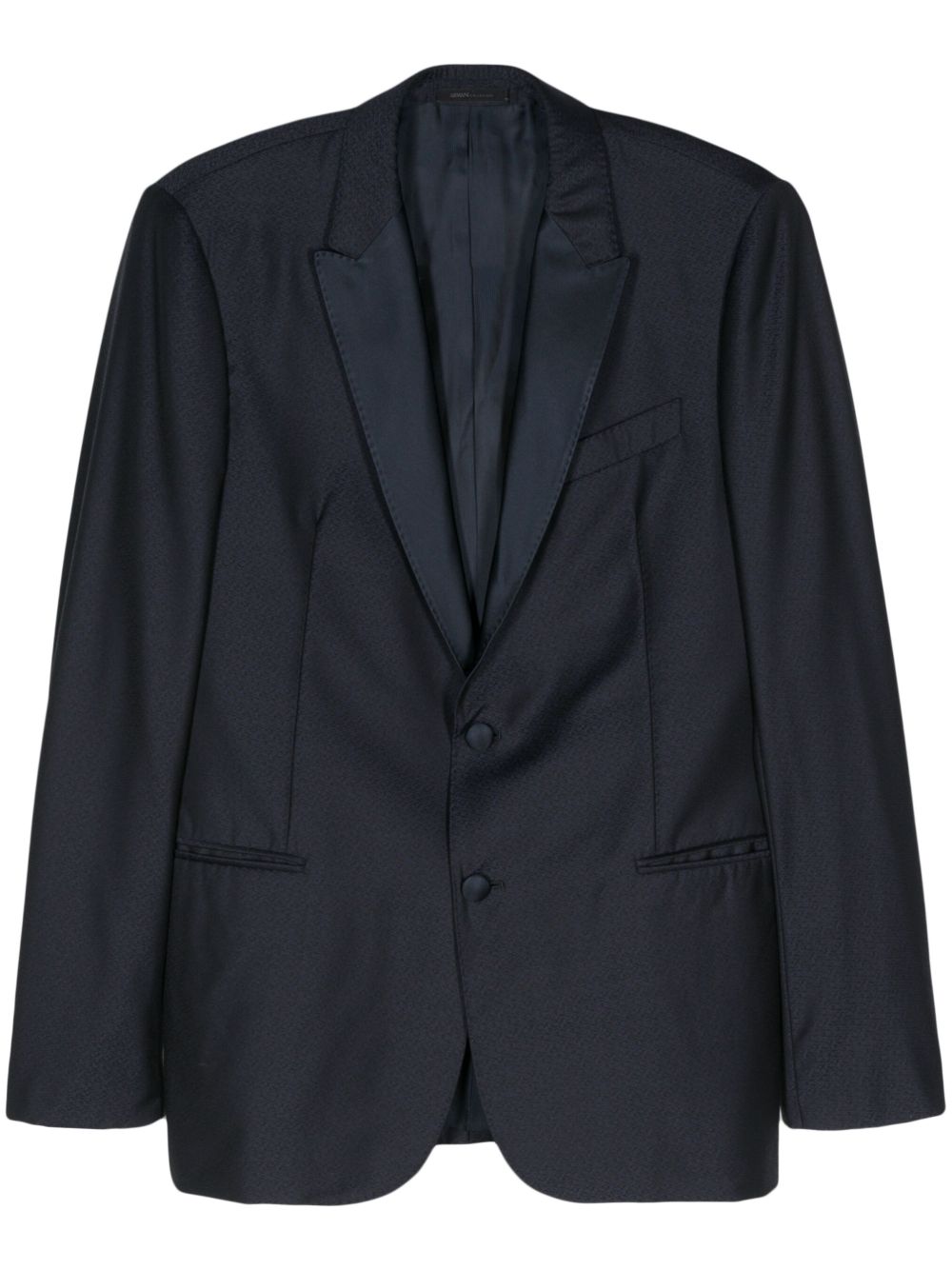 Giorgio Armani Pre-Owned 图案提花西装夹克（2000年代典藏款） - 蓝色