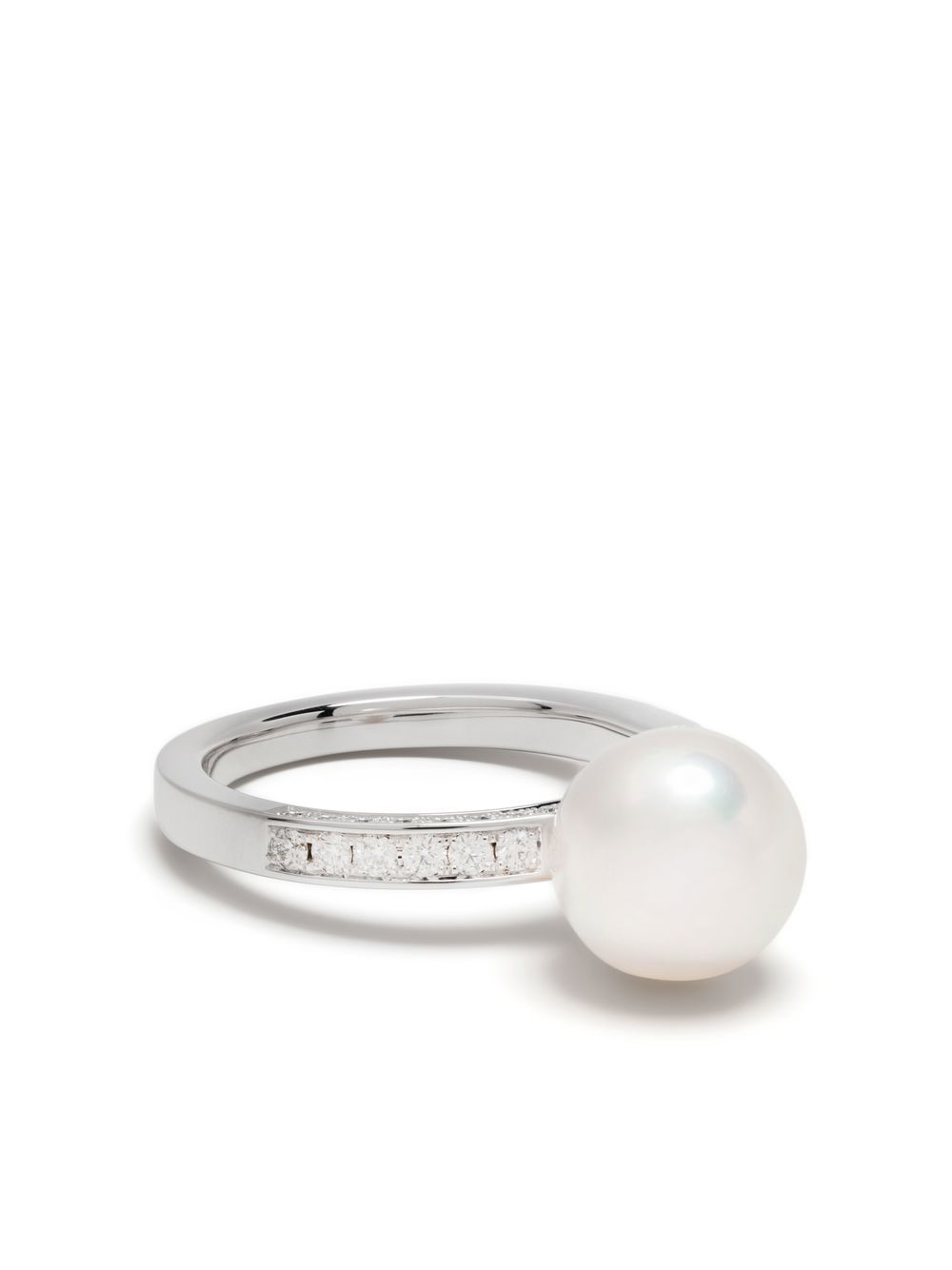 TASAKI 18K白金 Akoya 钻石戒指 - 银色