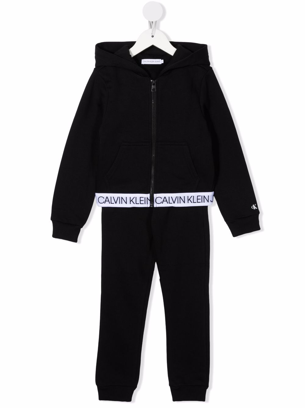 Calvin Klein Kids logo织带运动套装 - 黑色