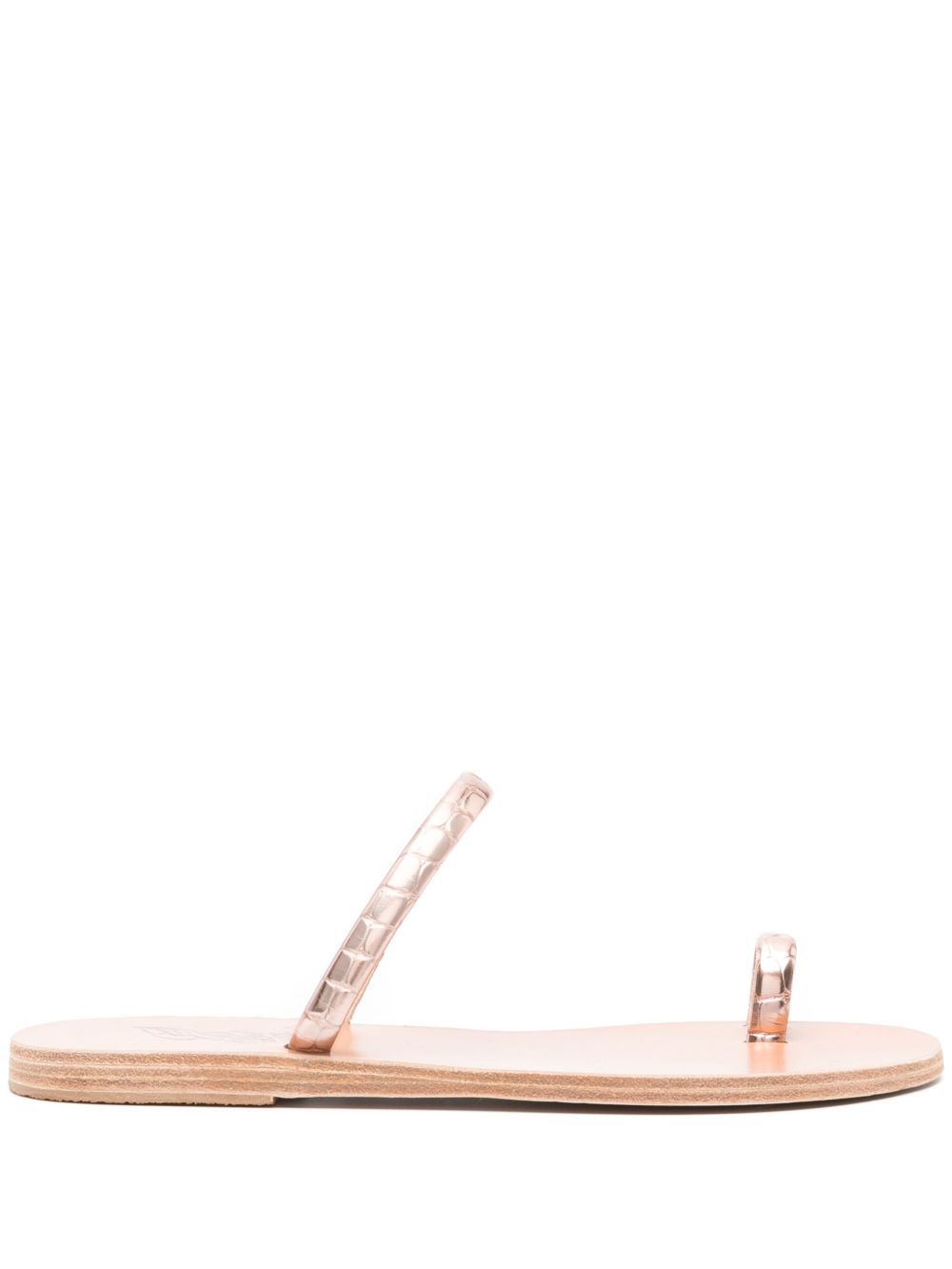 Ancient Greek Sandals Ophion 皮质平底凉鞋 - 粉色