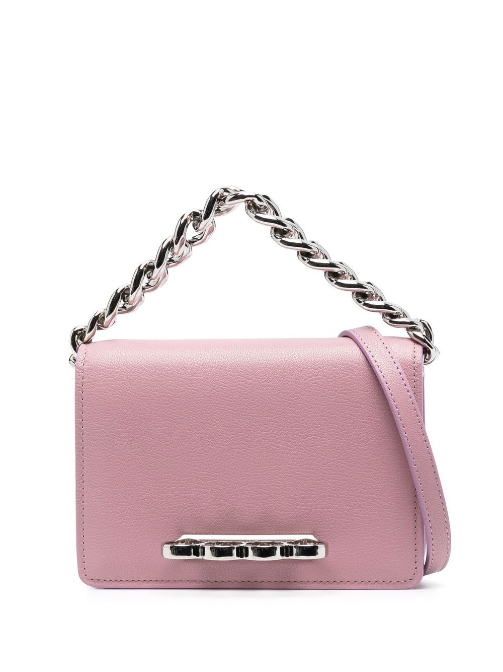 Alexander McQueen Four Ring 斜挎包 - 粉色