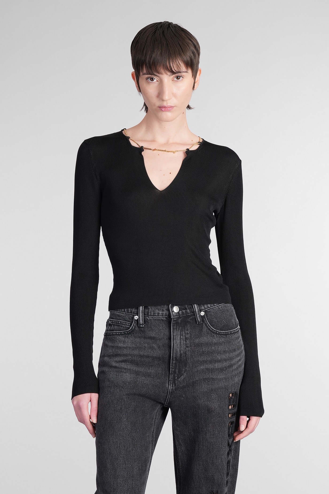 Alexander Wang Knitwear In Black Viscose
