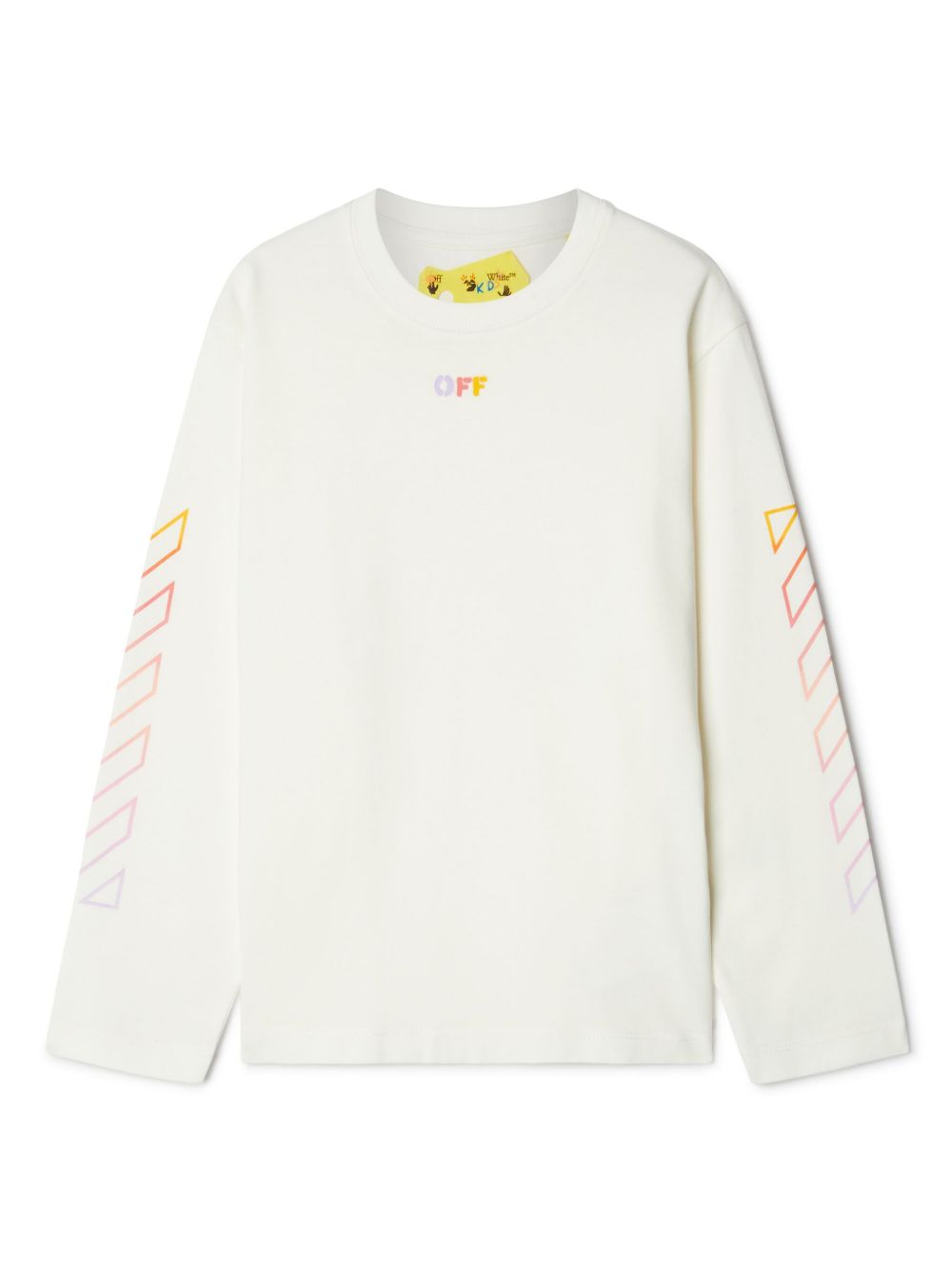 Off-White Kids 箭头图案印花棉T恤 - 白色