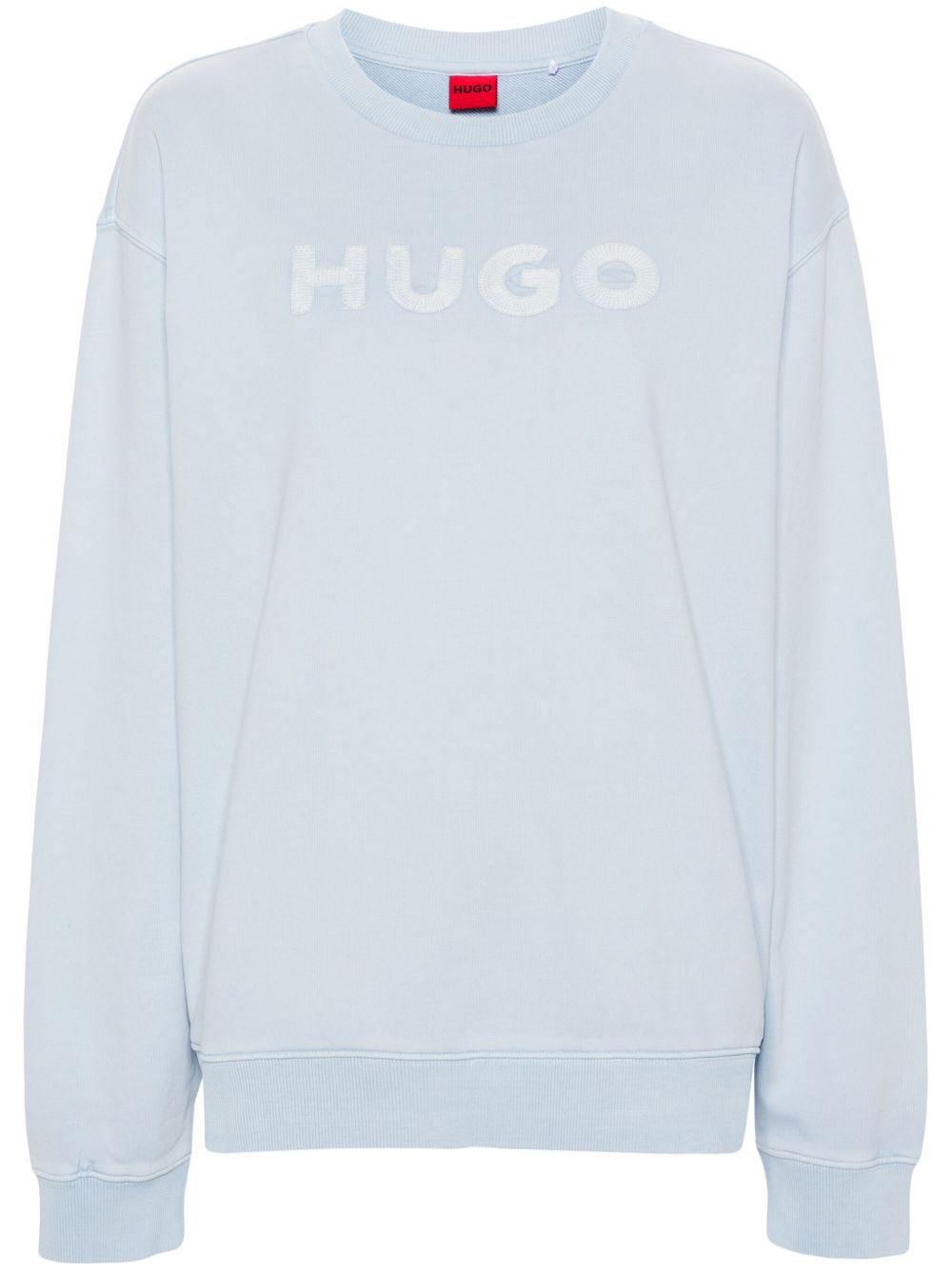 HUGO logo刺绣棉卫衣 - 蓝色