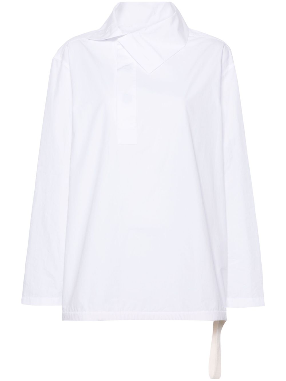 Jil Sander 不对称棉衬衫 - 白色