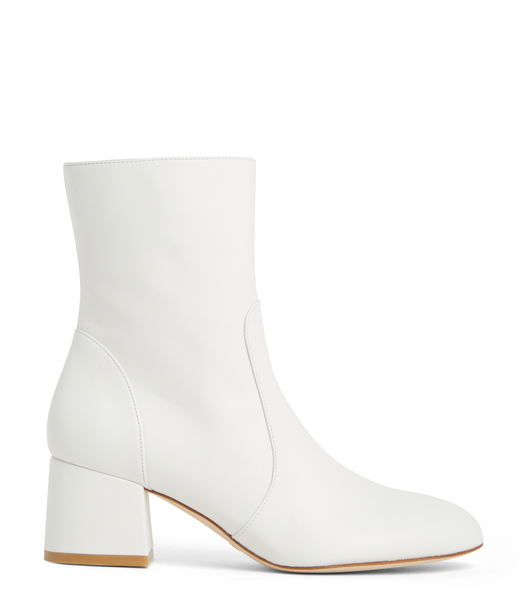 Stuart Weitzman Flareblock 60 Zip Bootie - Woman Boots And Booties White 36.5