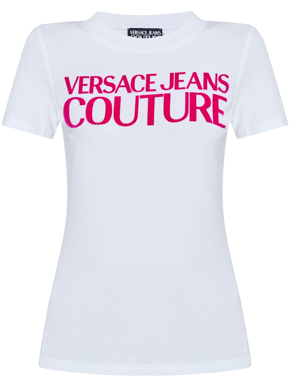 Versace Jeans Couture logo植绒棉T恤 - 白色