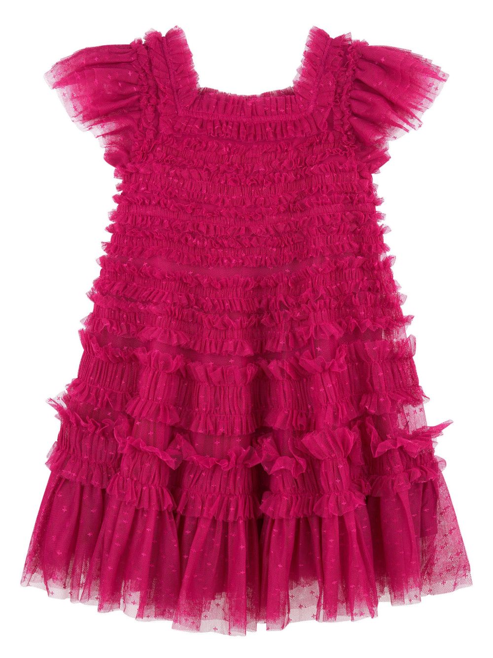 NEEDLE & THREAD KIDS Lisette 荷叶边伞形连衣裙 - 粉色