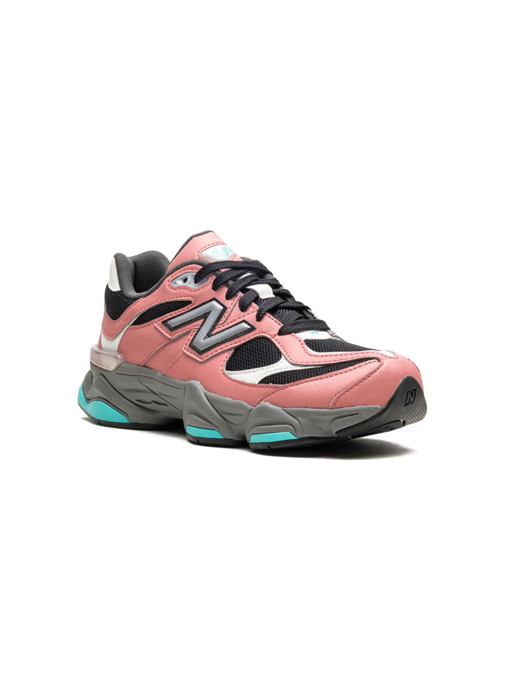New Balance Kids 9060 Pink Teal 皮质运动鞋 - 粉色
