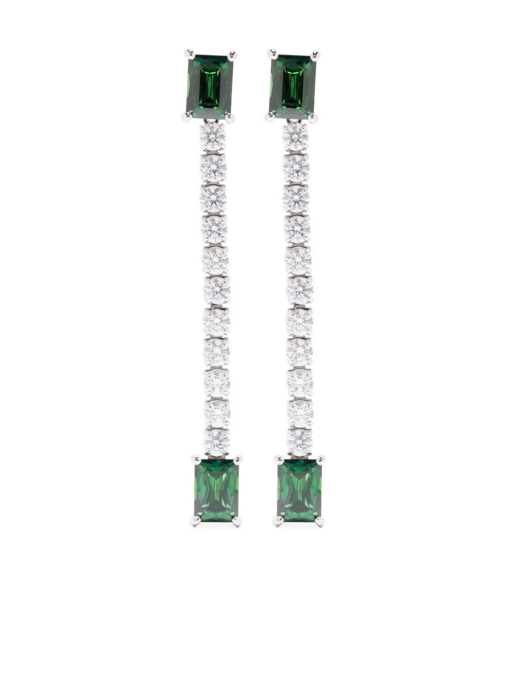 Swarovski Matrix 水晶镶嵌耳坠 - 银色