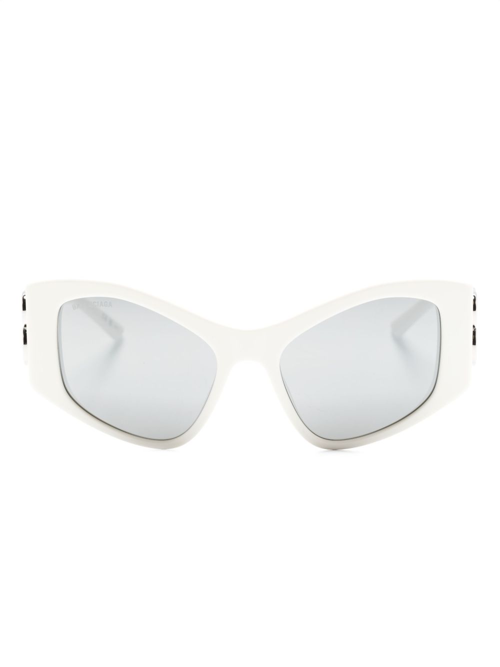 Balenciaga Eyewear Dynasty D形框logo标牌太阳眼镜 - 白色