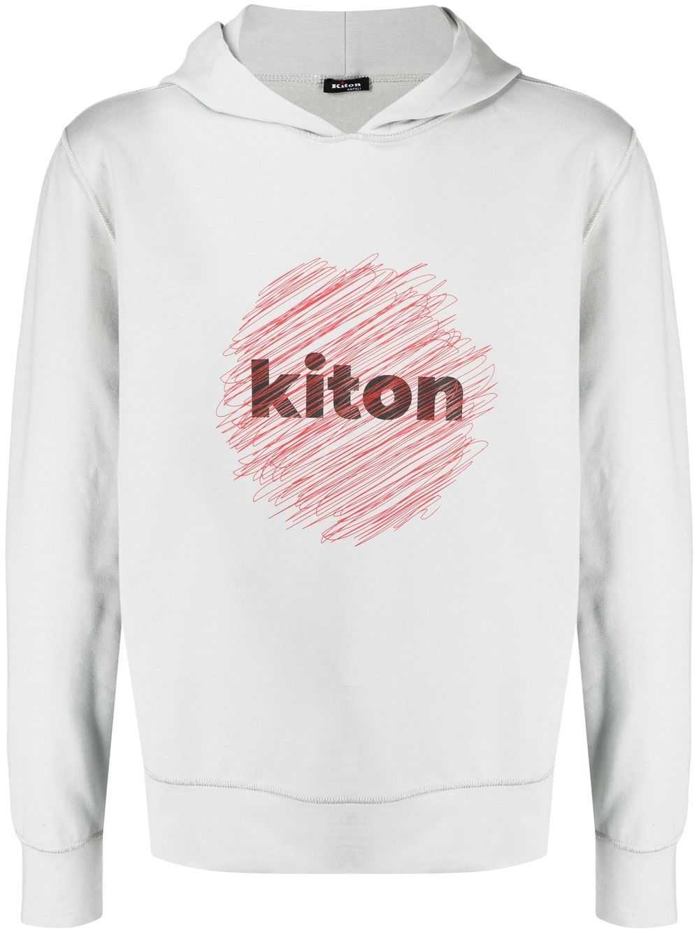 Kiton 草图太阳logo棉连帽衫 - 灰色
