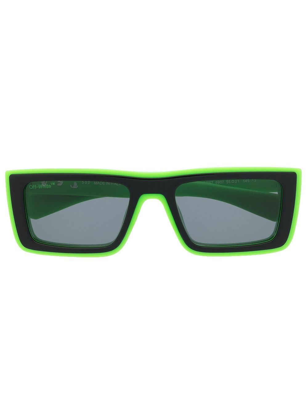 Off-White Eyewear Jacob 长方形框太阳眼镜 - 绿色