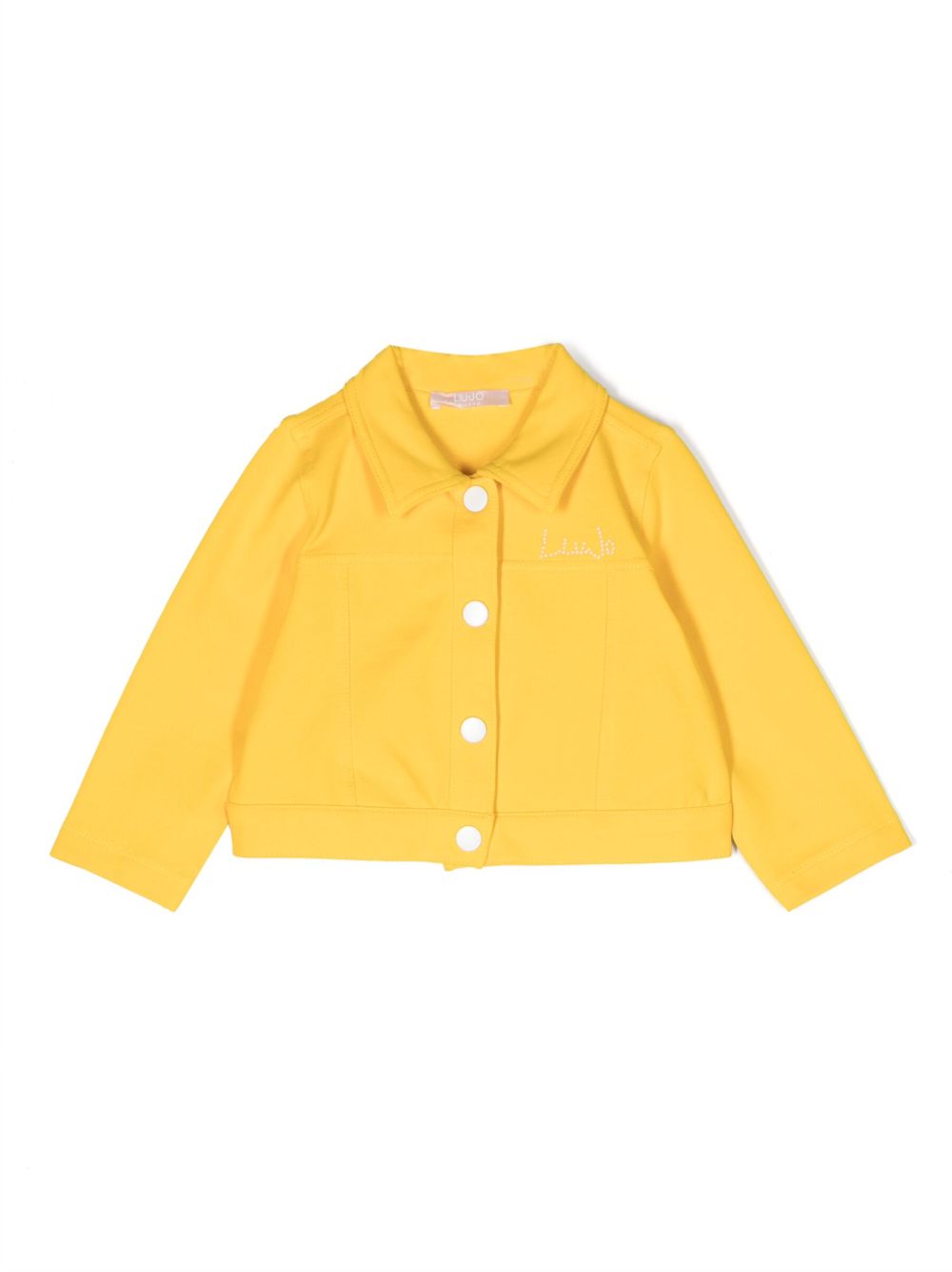 Liu Jo Kids 水钻镶嵌logo印花夹克 - 黄色