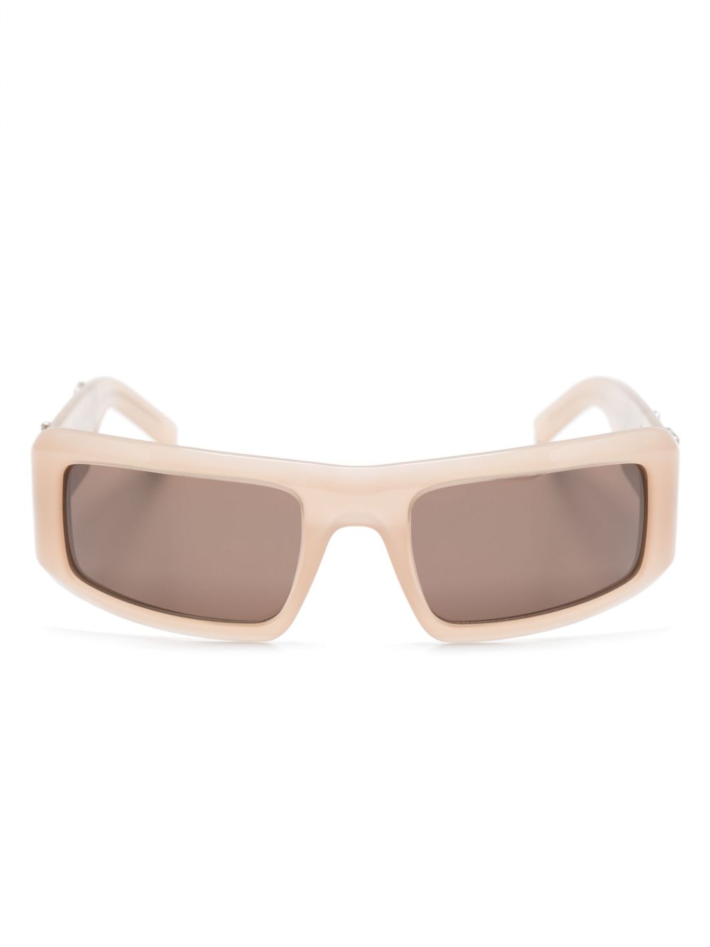 Palm Angels Eyewear logo标牌长方形镜框太阳眼镜 - 褐色
