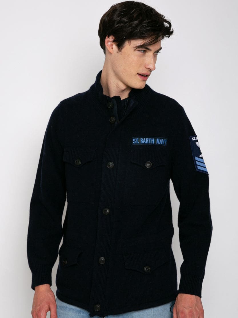 MC2 Saint Barth Knitted Field Jacket With Patch