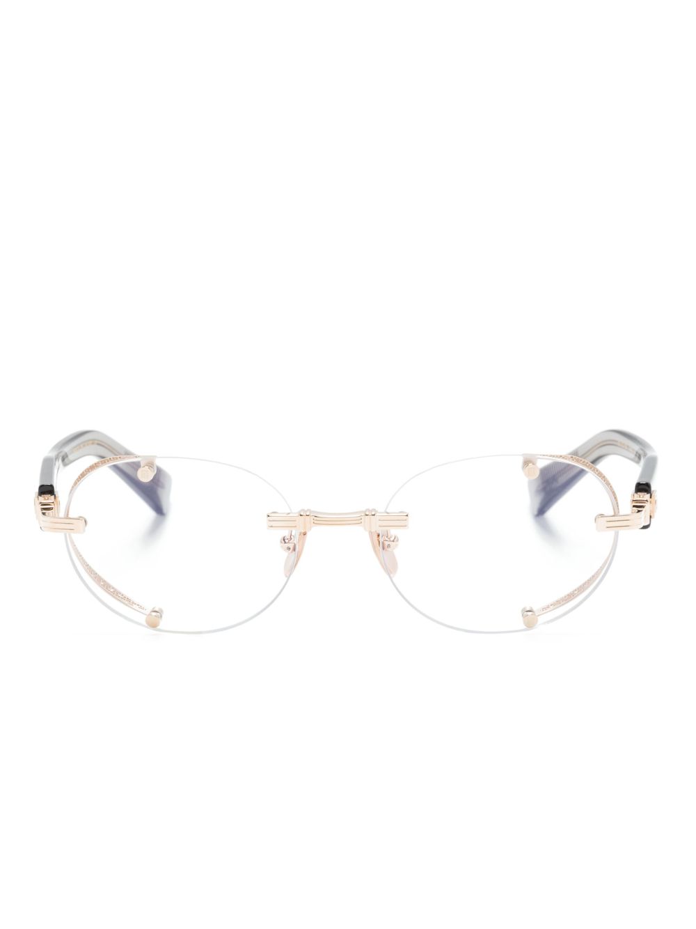 Balmain Eyewear 圆框眼镜 - 金色