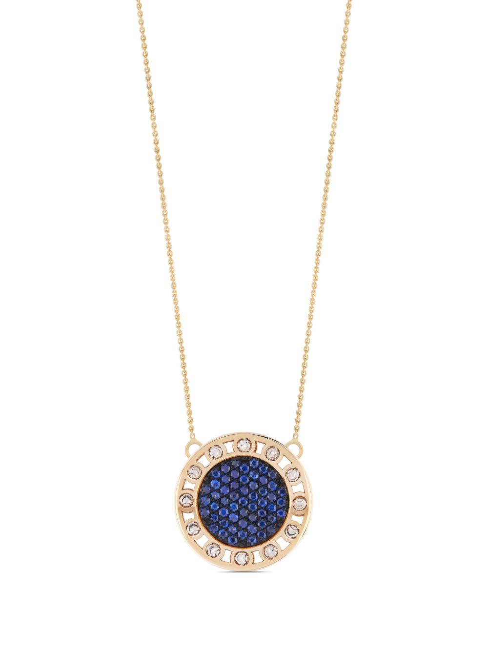 Officina Bernardi 18K黄金大号 SenzaTempo 蓝宝石钻石项链 - 金色