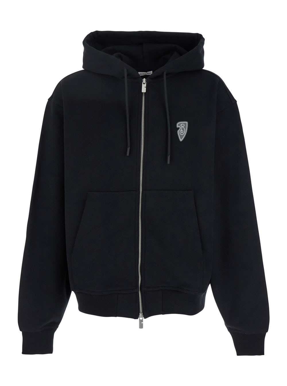 Burberry Ekd Motif Zip-up Drawstring Hoodie