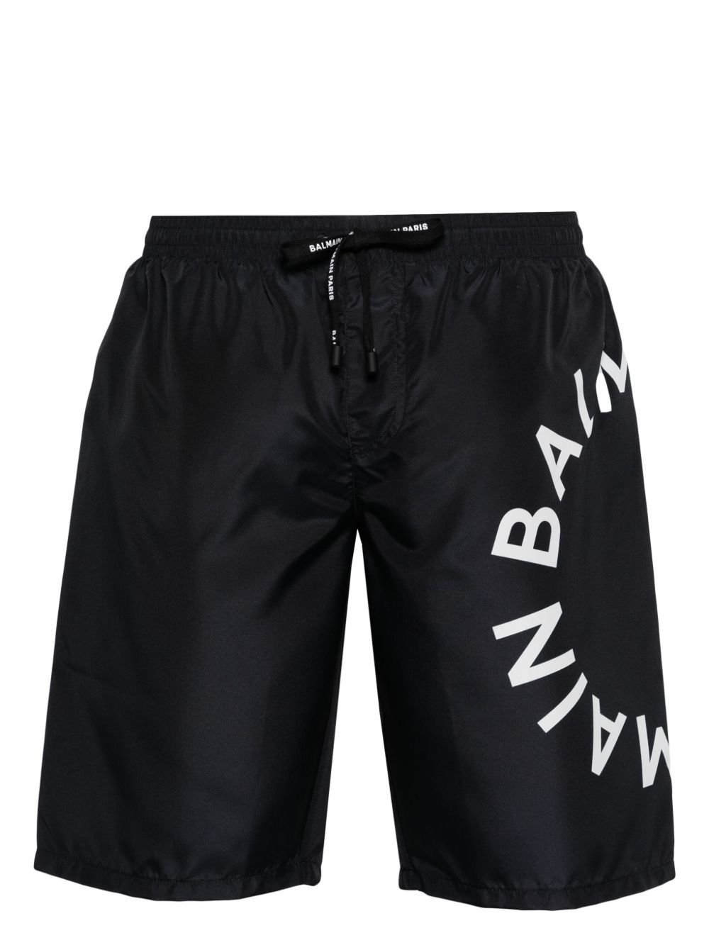 Balmain logo印花泳裤 - 黑色
