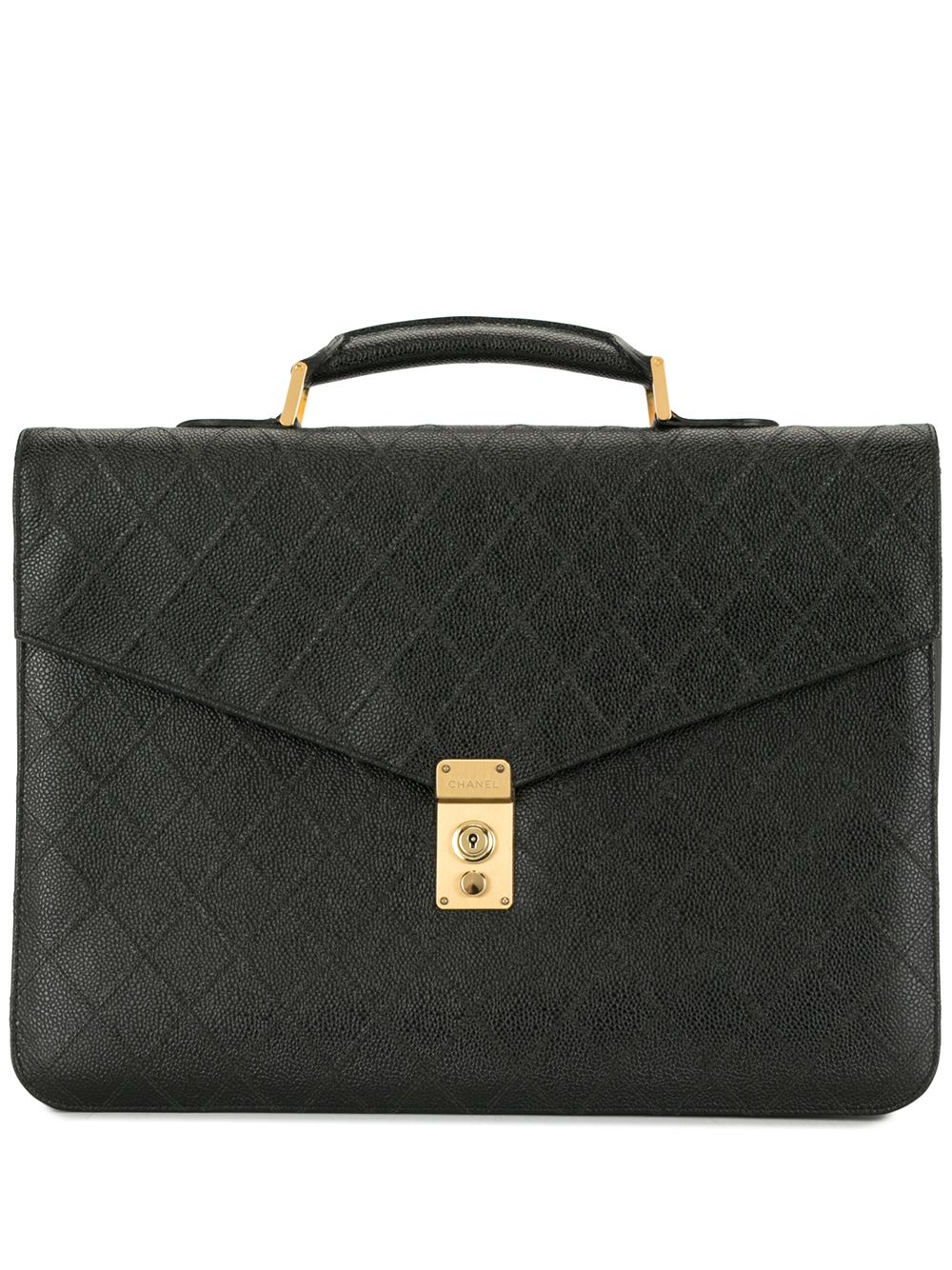CHANEL Pre-Owned Cosmos 绗缝公文包 - 黑色