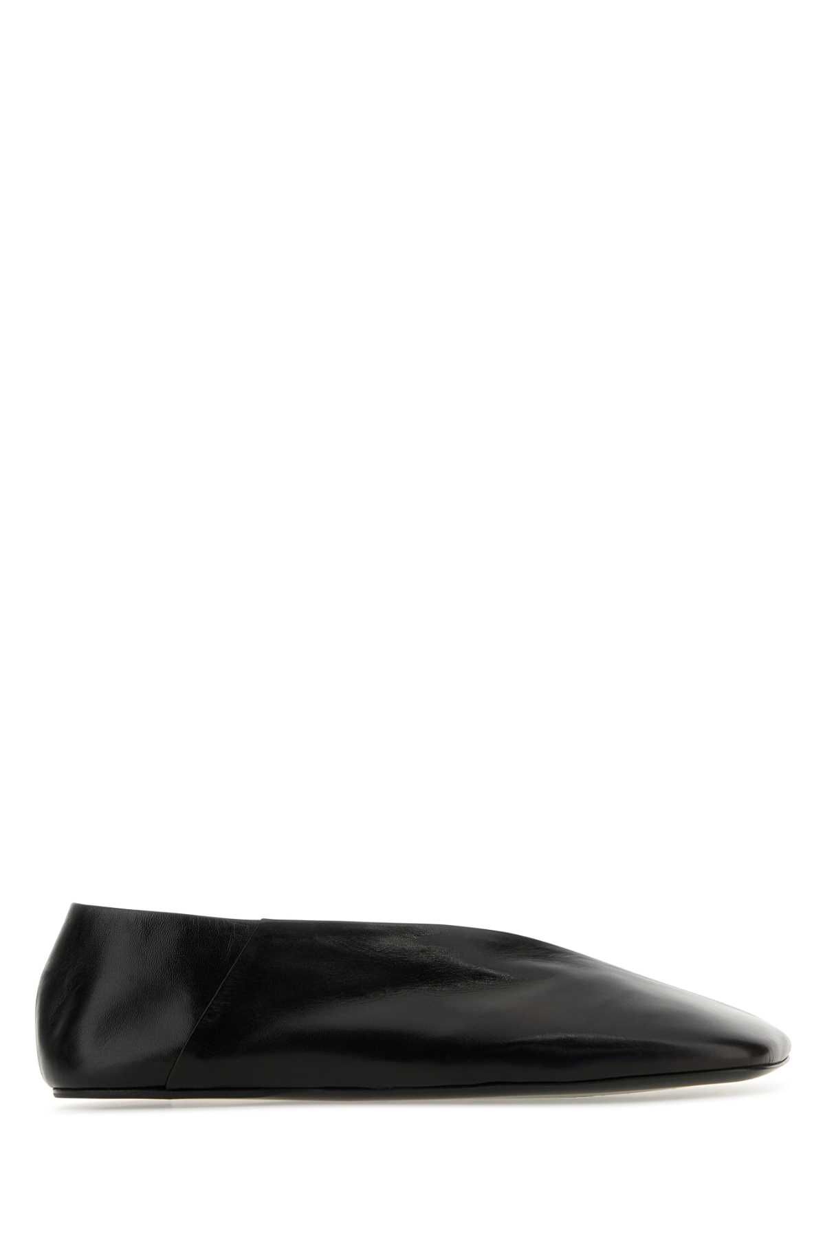 Jil Sander 黑色皮革芭蕾平底鞋