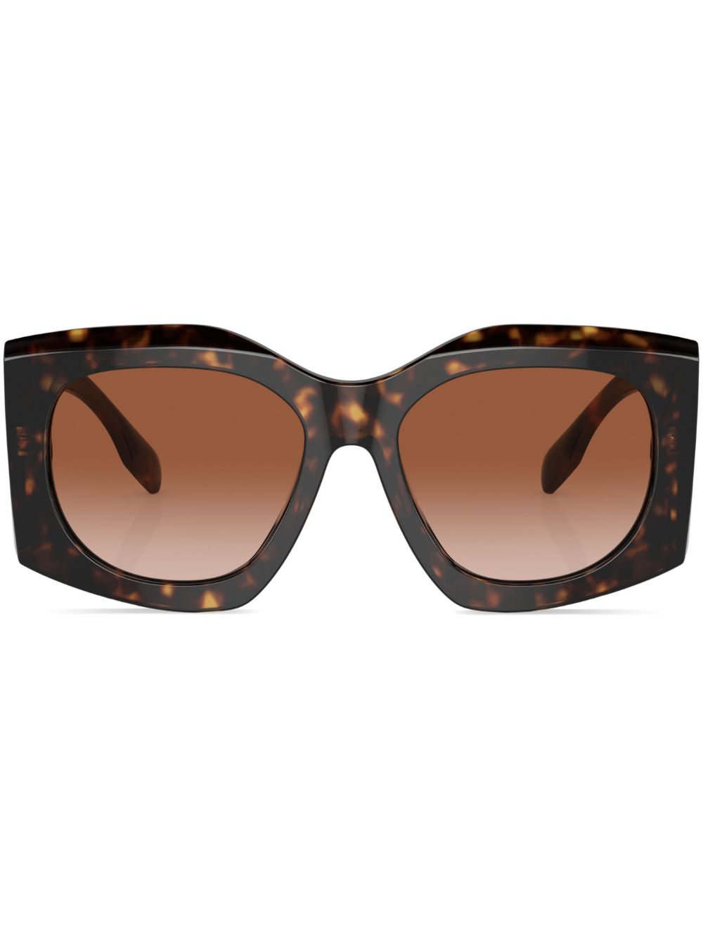 Burberry Eyewear Madeline 几何镜框太阳眼镜 - 褐色