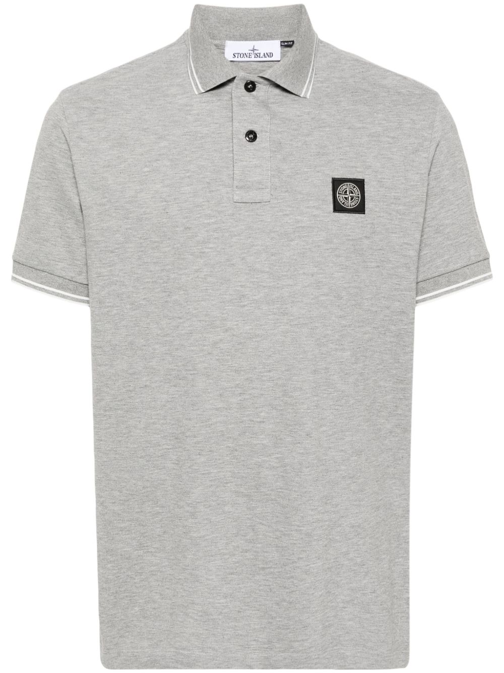 Stone Island 珠地布棉polo衫 - 灰色