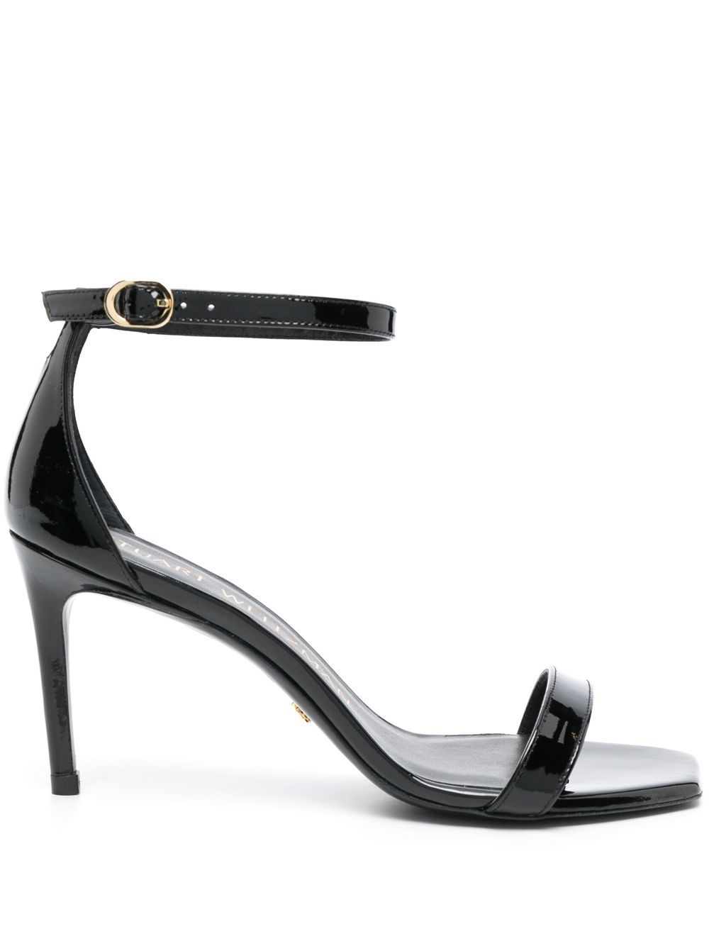 Stuart Weitzman NuNakedCurve 高跟皮质凉鞋 - 黑色