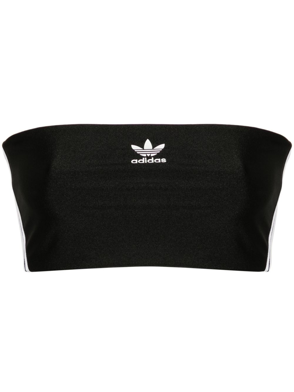 adidas 三条纹抹胸式上衣 - 黑色