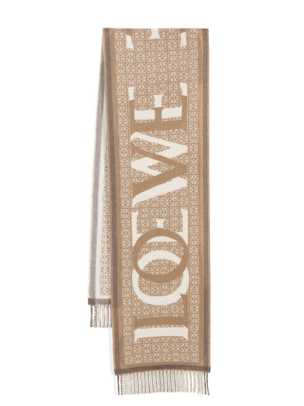 LOEWE Love 羊毛混纺围巾 - 中性色