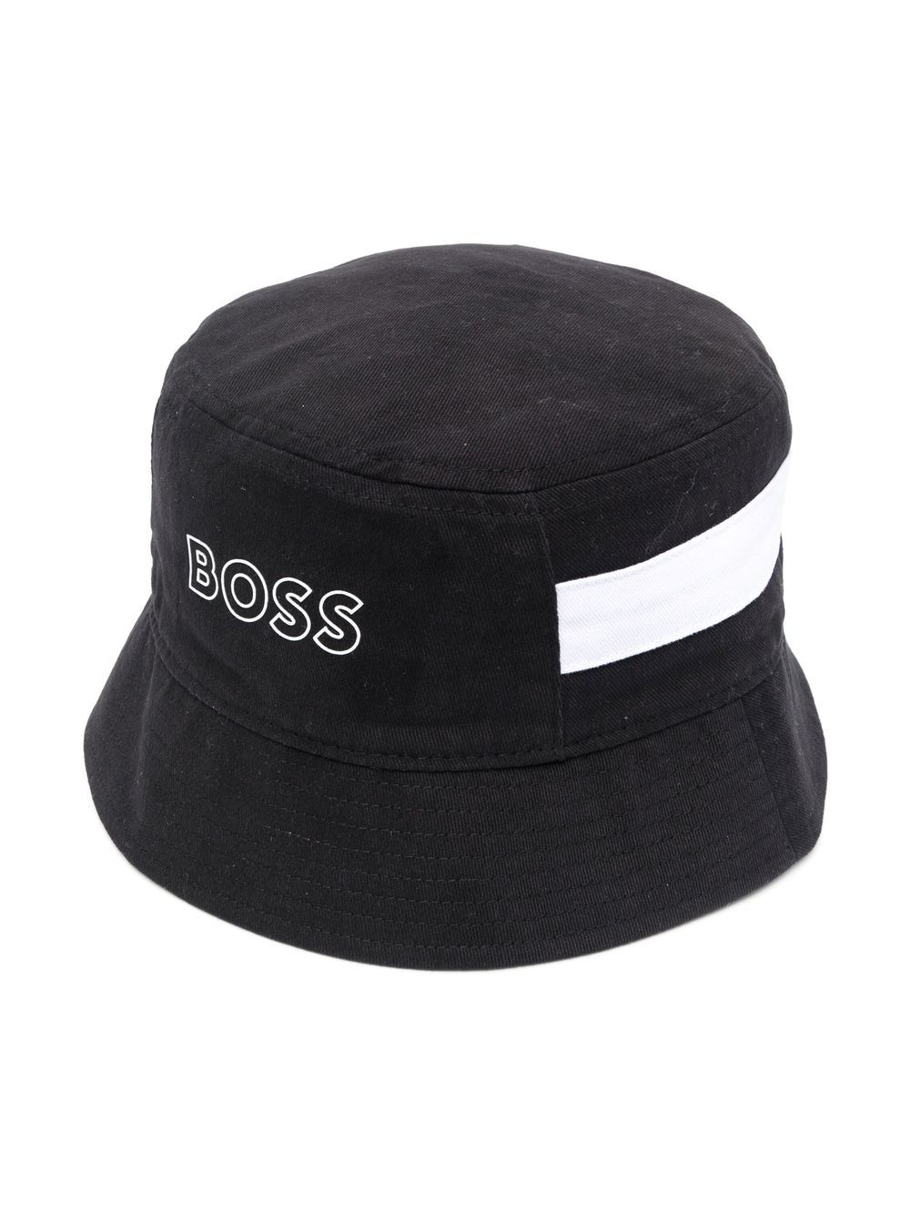 BOSS Kidswear logo刺绣渔夫帽 - 黑色