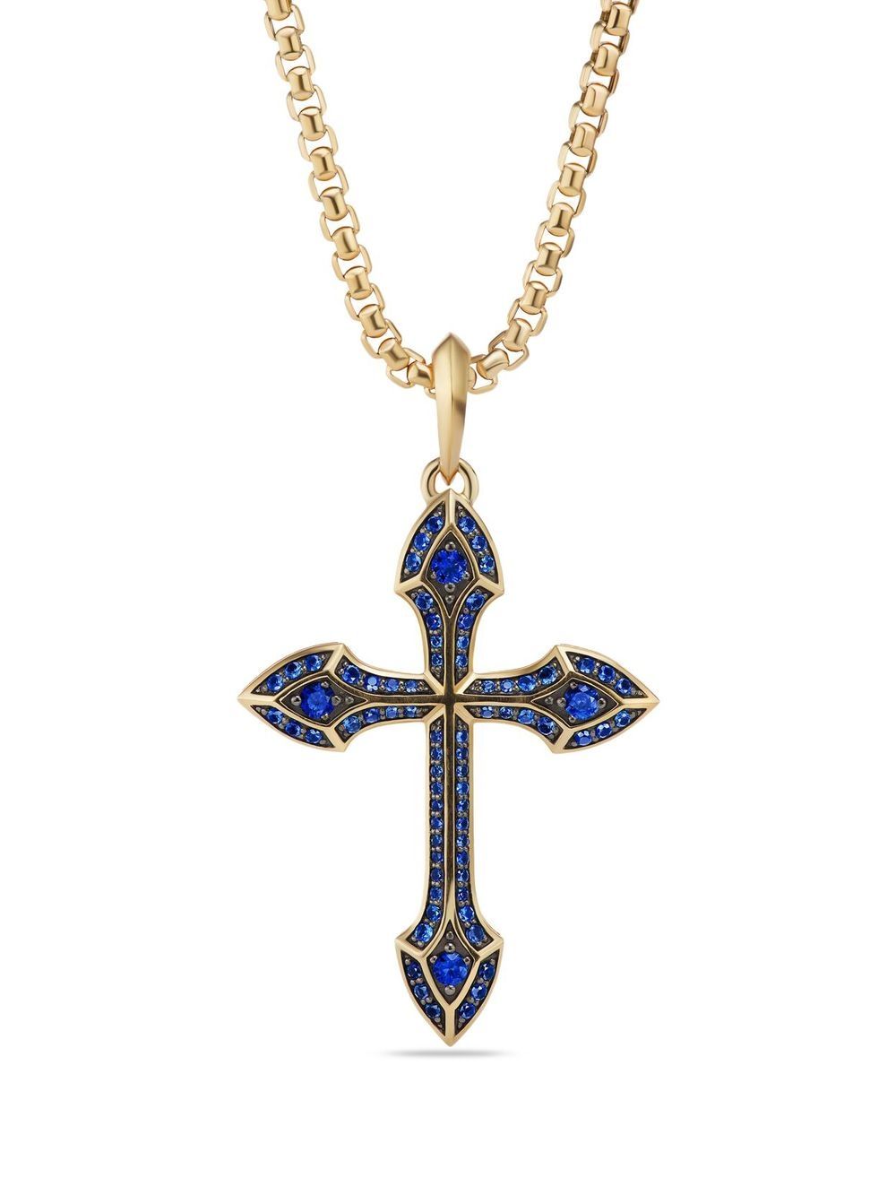 David Yurman 18K黄金 Gothic Cross Amulet 宝石吊坠 - 金色