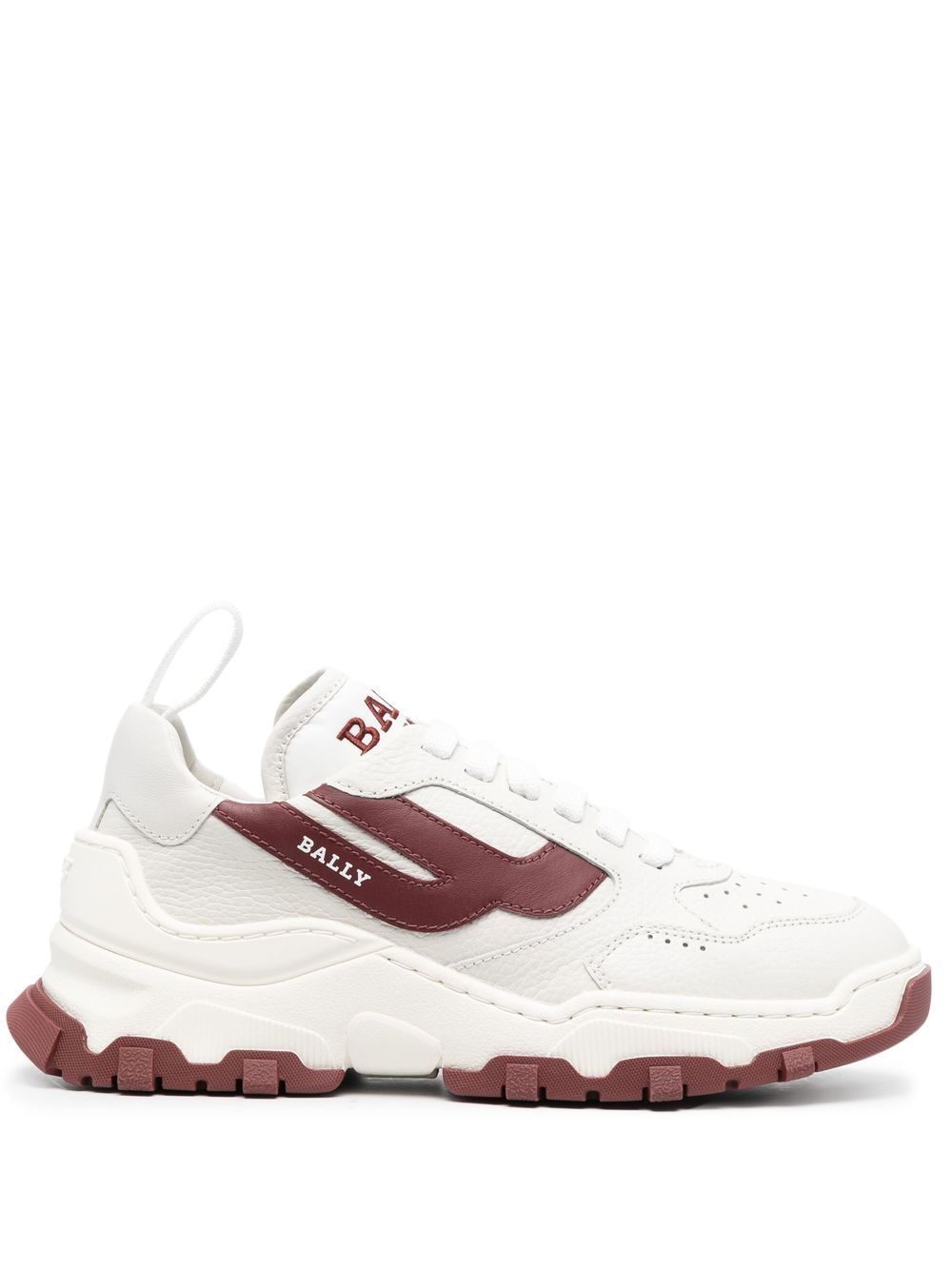 Bally logo刺绣运动鞋 - 白色