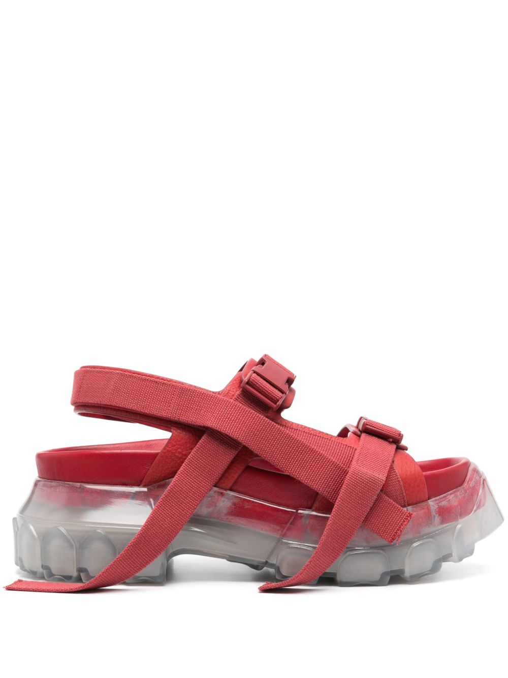 Rick Owens Tractor 厚底凉鞋 - 红色