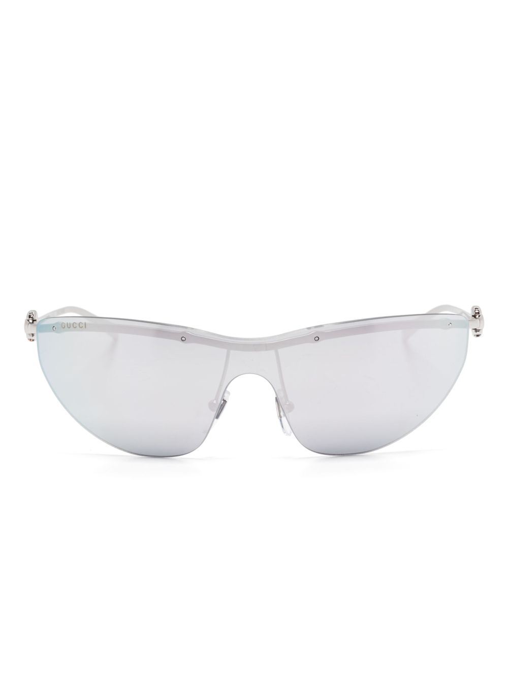 Gucci Eyewear 机车风镜框太阳眼镜 - 银色